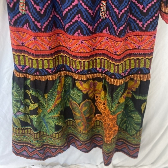 Farm Rio Dress, Black maxi Multi-Color Print sz xs - Picture 6 of 8